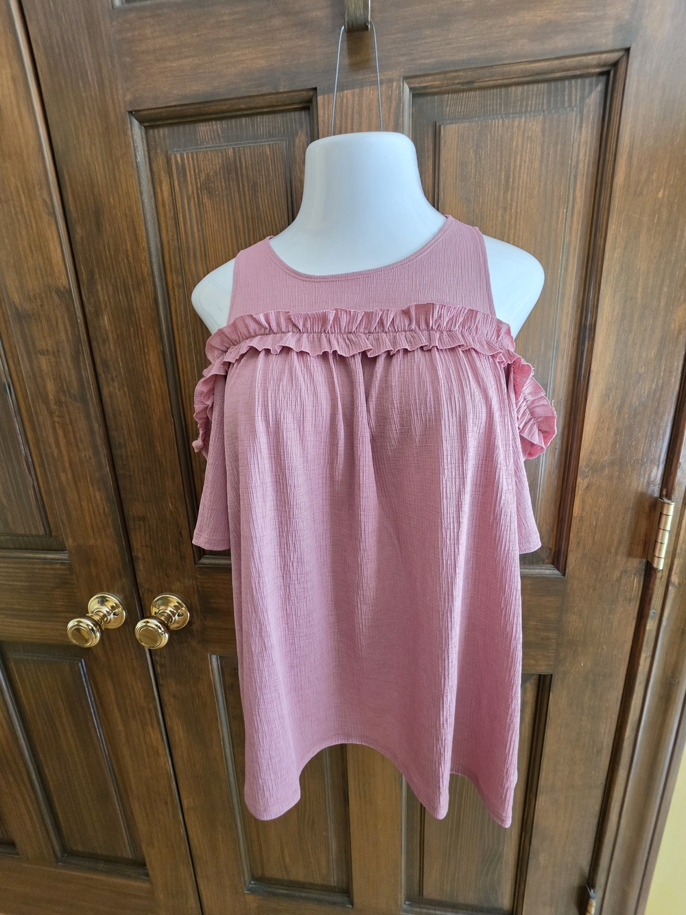 LC Lauren Conrad Sz S Dusty Rose Ruffle Cold-Shoulder Tank